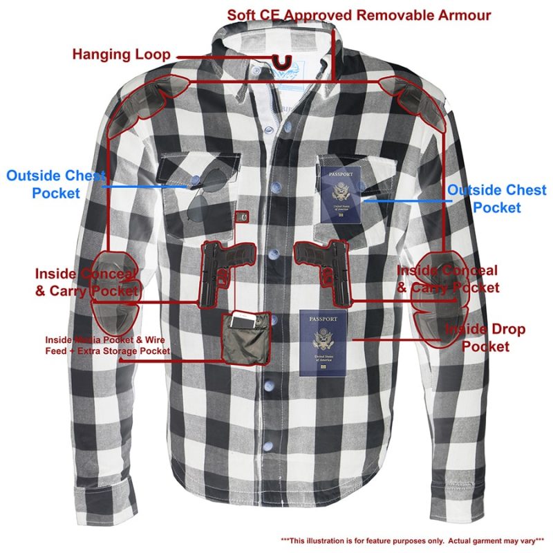 Men's Riding Shirts Men’s Blue/Black Armored Flannel Riding Shirt | Jack's in Langley