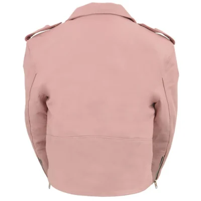 Kids  Pink Leather Jacket - Image 2