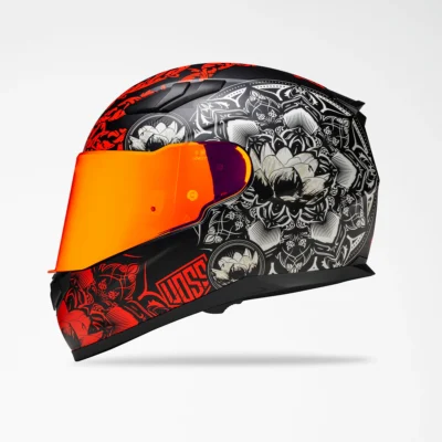 Voss 988 Moto-1 Red Mandala Full Face Helmet