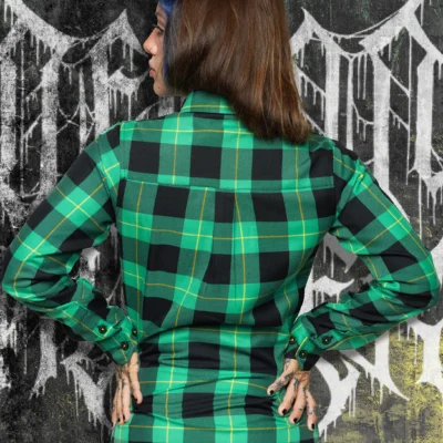 Demon Hunter Dixxon Collab Ladies Long Sleeve Flannel - Image 4