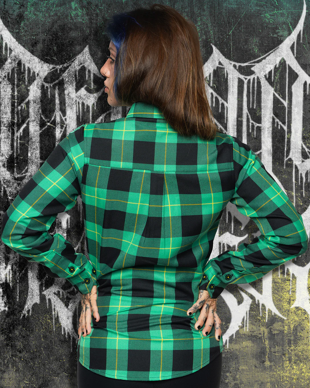 Demon Hunter Dixxon Collab Ladies Long Sleeve Flannel - Image 4