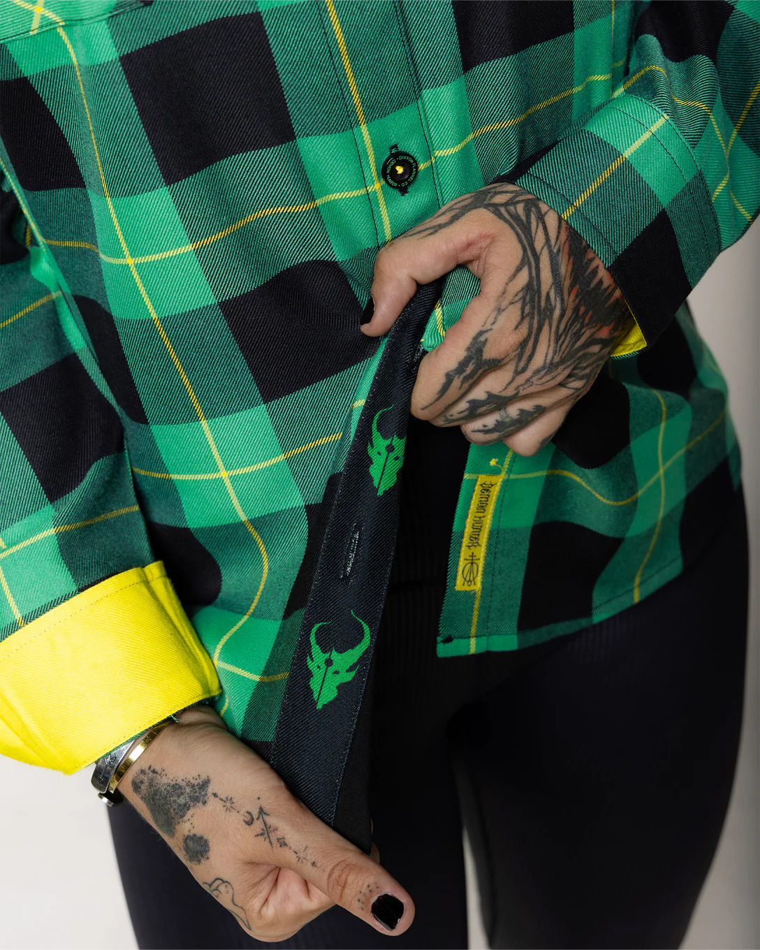 Demon Hunter Dixxon Collab Ladies Long Sleeve Flannel - Image 3