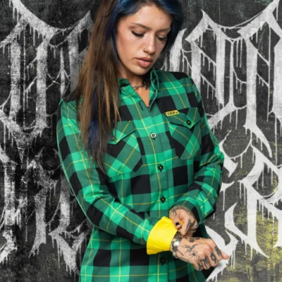 Demon Hunter Dixxon Collab Ladies Long Sleeve Flannel - Image 5