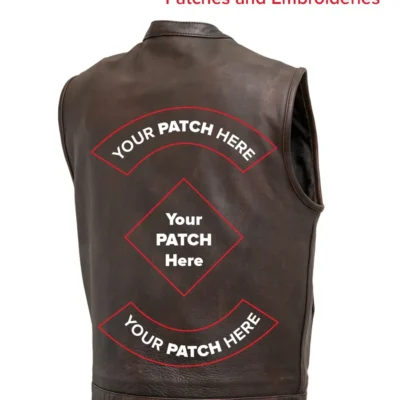Top Rocker Copper Leather Vest - Image 2