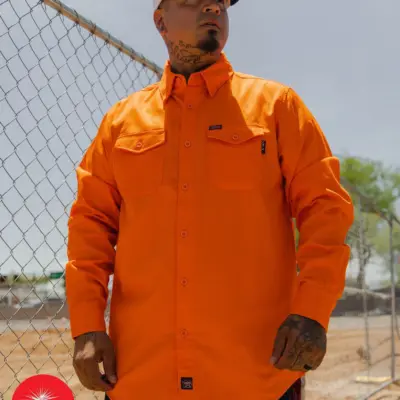 Workforce Orange Dixxon Fire Resistant Long Sleeve Flannel
