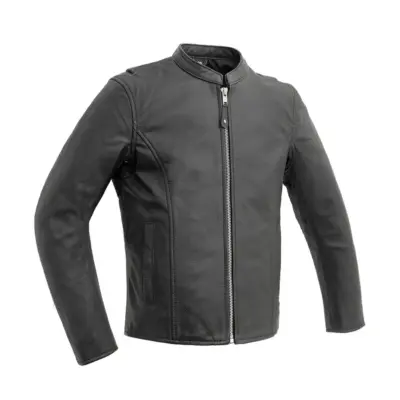 Bambino Children's Mandarine Collar Leather Jacket