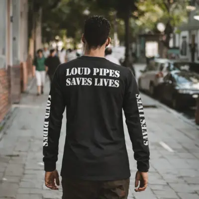 Loud Pipes Save Lives Reflective Long Sleeve Tee - Image 2