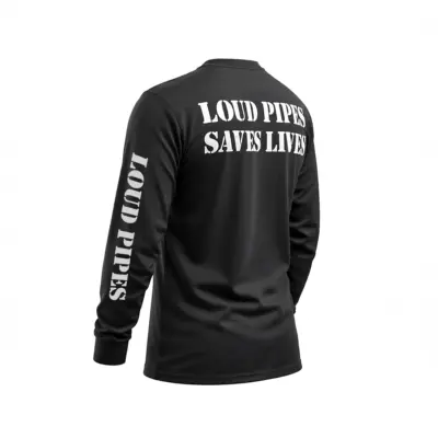 Loud Pipes Save Lives Reflective Long Sleeve Tee - Image 4