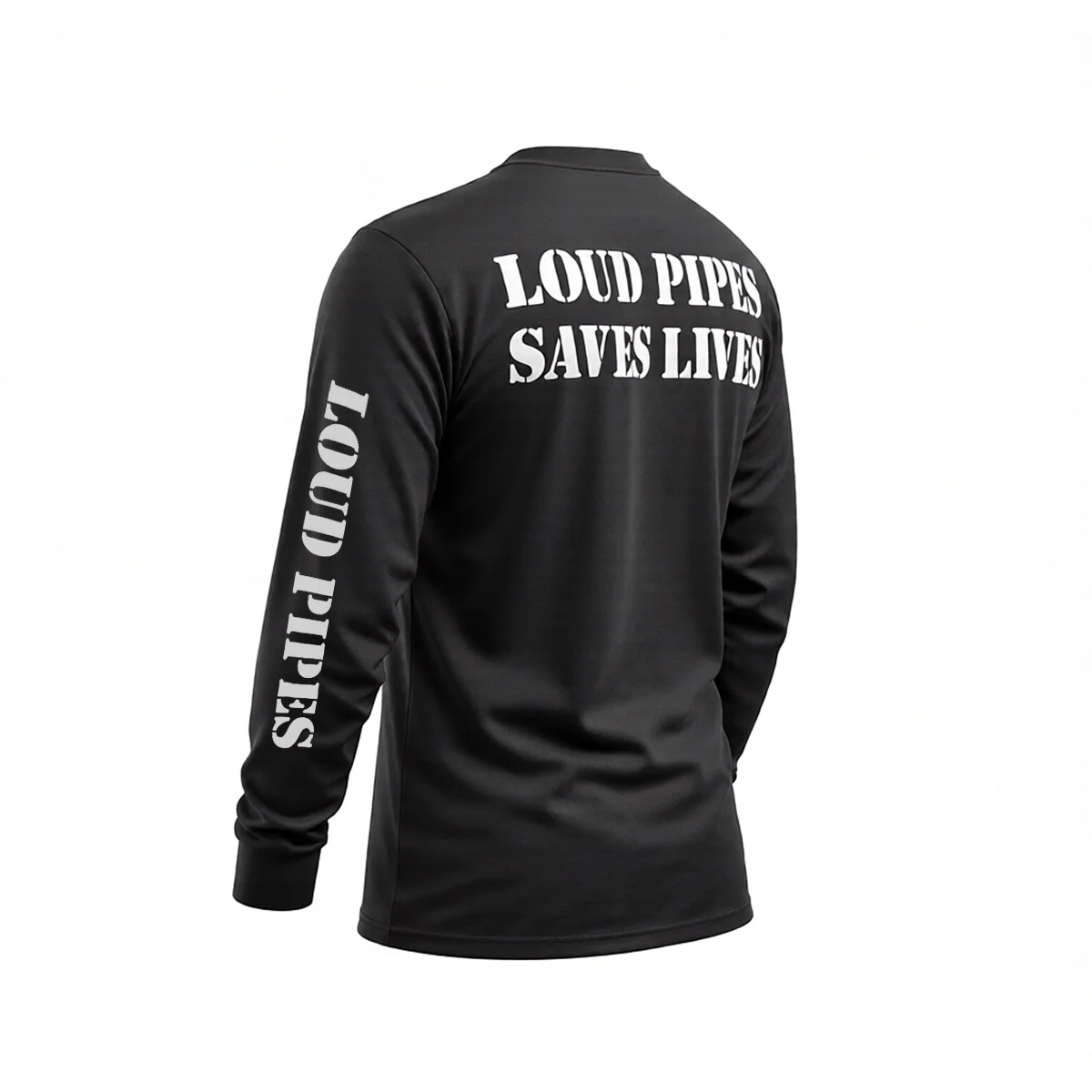 Loud Pipes Save Lives Reflective Long Sleeve Tee - Image 4