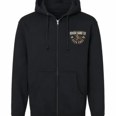Support System Rough Hand Clothing Co. Zip Hoodie - Image 3
