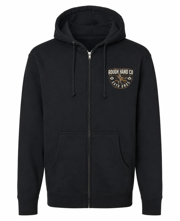 Support System Rough Hand Clothing Co. Zip Hoodie - Image 3